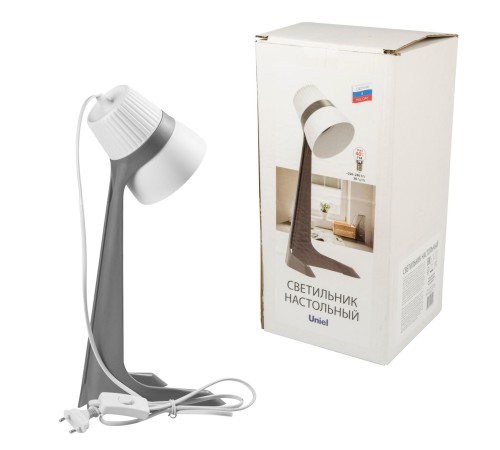 Светильник настольный 40W E14 Механический выключатель ULO-K22 D/E14/A GREY/WHITE Серый с белым