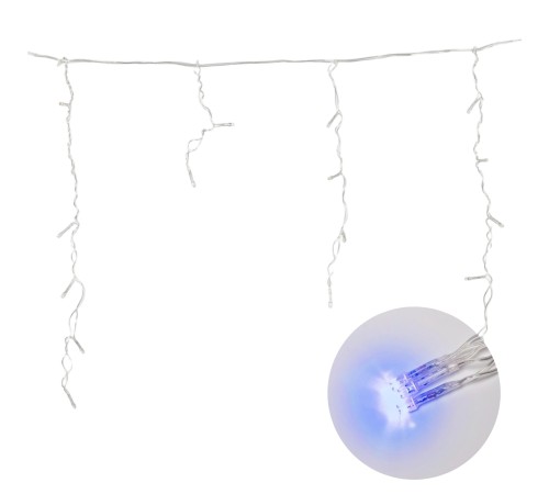 Бахрома светодиодная 1,8м 48 светодиодов Синий свет Провод прозрачный ULD-B1805-048/DTA BLUE IP20