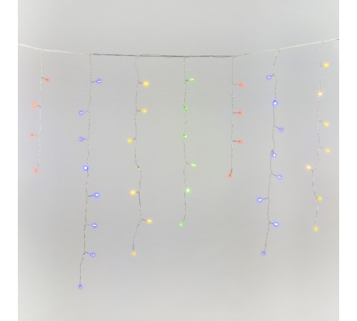 Бахрома светодиодная с эффектом мерцания 2м Соединяемая 100 светодиодов Разноцветный свет Провод прозрачный ULD-B2007-100/TTK MULTI IP44