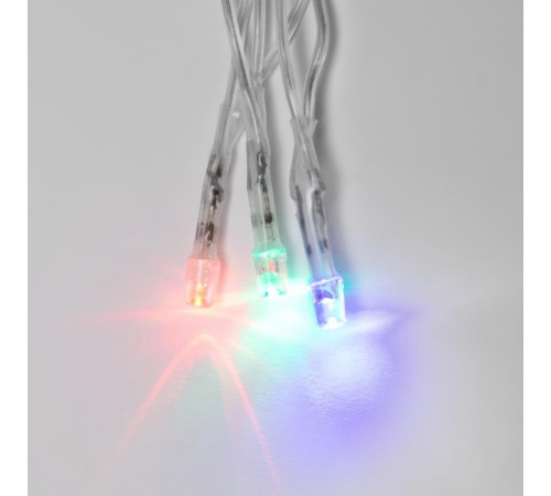Бахрома светодиодная с эффектом мерцания 2м Соединяемая 100 светодиодов Разноцветный свет Провод прозрачный ULD-B2007-100/TTK MULTI IP44
