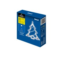 Фигура светодиодная Ёлочка на батарейках 3AAA (не в/к) 18х19см Подвесная 10 светодиодов Теплый Провод прозрачный