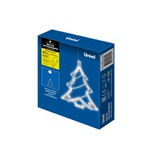 Фигура светодиодная Ёлочка на батарейках 3AAA (не в/к) 18х19см Подвесная 10 светодиодов Теплый Провод прозрачный