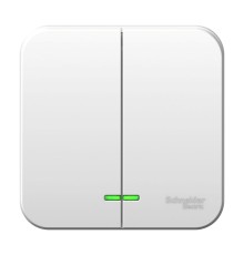 Systeme electric BLNVA065111 BLANCA О/У 2-клавишный ВЫКЛЮЧАТЕЛЬ ( c х .5) с подсв.ИЗОЛ.ПЛ.,6А,250B,БЕЛЫЙ