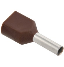 Наконечник IEK НГИ2 1,5-8 2x1.5мм2 дл.16.4мм коричневый/серый (упак.:100шт) (UTE10-D2-4-100)