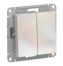 Systeme electric ATN000465 ATLASDESIGN 2-клавишный ПЕРЕКЛЮЧАТЕЛЬ, сх.6, 10АХ, механизм, ЖЕМЧУГ