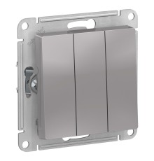 Systeme electric ATN000331 ATLASDESIGN 3-клавишный ВЫКЛЮЧАТЕЛЬ, сх.1+1+1, 10АХ, механизм, АЛЮМИНИЙ