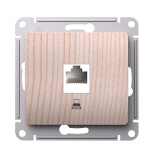 GLOSSA розетка компьютерная RJ45 кат.5Е, механизм, сосна