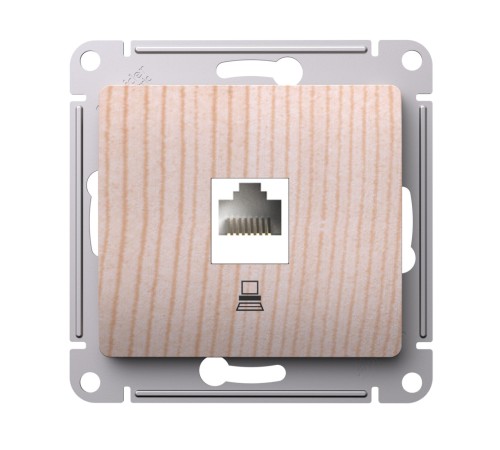 GLOSSA розетка компьютерная RJ45 кат.5Е, механизм, сосна GLOSSA розетка компьютерная RJ45 кат.5Е, механизм, сосна