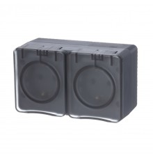 Systeme electric ATN544026 AtlasDesign Profi54 розетка двойная с заземлением со шторками IP54 16А 250B, АНТРАЦИТ, Россия