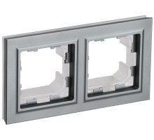IEK BR-M22-44-K46 BRITE Рамка 2-мест. IP44 РУ-2-БрС-44 сталь