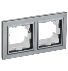 IEK BR-M22-44-K46 BRITE Рамка 2-мест. IP44 РУ-2-БрС-44 сталь