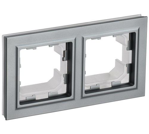 IEK BR-M22-44-K46 BRITE Рамка 2-мест. IP44 РУ-2-БрС-44 сталь