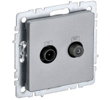 IEK BR-AF20-O-K47 BRITE Роз. двойная TV+SAT РТВ/РСп12-БрА алюм.