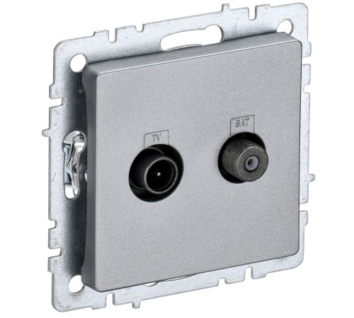 IEK BR-AF20-O-K47 BRITE Роз. двойная TV+SAT РТВ/РСп12-БрА алюм.