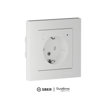 ATLASDESIGN SMART РОЗЕТКА с заземл., со шт., Zigbee, L+N, 16А, мех., БЕЛЫЙ
