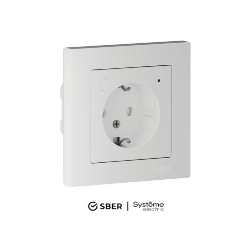 ATLASDESIGN SMART РОЗЕТКА с заземл., со шт., Zigbee, L+N, 16А, мех., БЕЛЫЙ