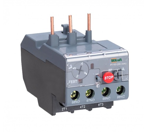 Реле тепловое для контакторов 09А-25А 2.5А-4.0А DEKraft