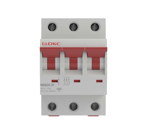 Выключатель автоматический трёхполюсный 63А C MD63N-3PC63 6кА