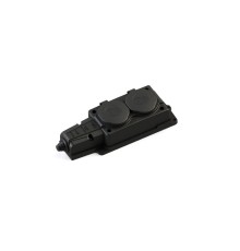 Колодка 2х розетка двойная 2К+З каучуковая        16А/250В IP44 Чёрная MultiSet