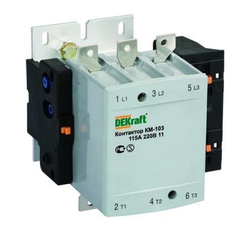 Контактор 150А 220В АС3 1НО+1НЗ DEKraft КМ-103