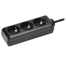 Удлинитель У03 3 места с заземлением 3м 3х1мм2 16А 250В черный