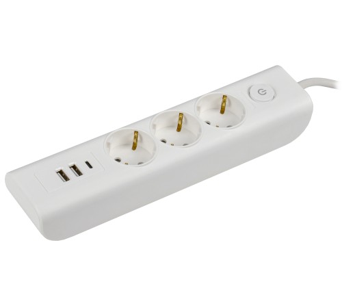 Iek WYP12-16-03-02-ZKU-K01 MODERN Удлинитель У03В с/з 2м 3х1мм2 16А/250В USB х3 белый Iek WYP12-16-03-02-ZKU-K01 MODERN Удлинитель У03В с/з 2м 3х1мм2 16А/250В USB х3 белый