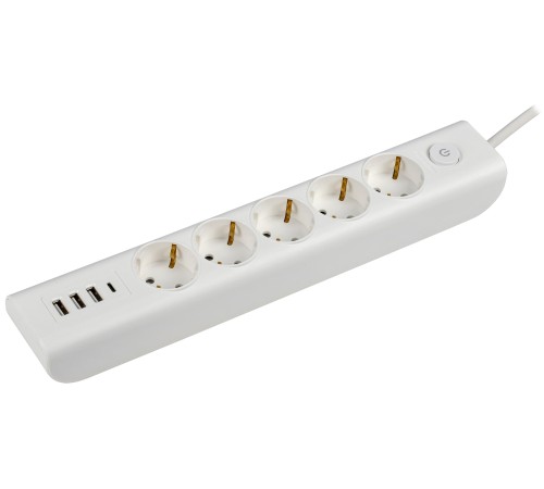 Iek WYP12-16-05-02-ZKU-K01 MODERN Удлинитель У05В с/з 2м 3х1мм2 16А/250В USB х4 белый Iek WYP12-16-05-02-ZKU-K01 MODERN Удлинитель У05В с/з 2м 3х1мм2 16А/250В USB х4 белый