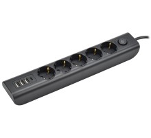 Iek WYP12-16-05-02-ZKU-K02 MODERN Удлинитель У05В с/з 2м 3х1мм2 16А/250В USB х4 черный
