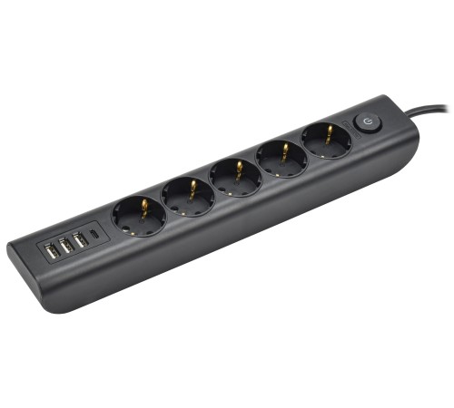Iek WYP12-16-05-02-ZKU-K02 MODERN Удлинитель У05В с/з 2м 3х1мм2 16А/250В USB х4 черный Iek WYP12-16-05-02-ZKU-K02 MODERN Удлинитель У05В с/з 2м 3х1мм2 16А/250В USB х4 черный