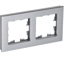 BRITE Рамка 2 поста РУ-2-1-БрА металл алюминий