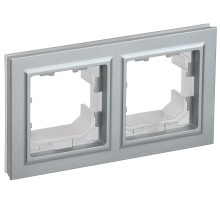 IEK BR-M22-44-K47 BRITE Рамка 2-мест. IP44 РУ-2-БрА-44 алюм.