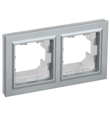 IEK BR-M22-44-K47 BRITE Рамка 2-мест. IP44 РУ-2-БрА-44 алюм.