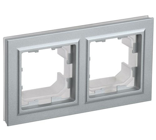 IEK BR-M22-44-K47 BRITE Рамка 2-мест. IP44 РУ-2-БрА-44 алюм.