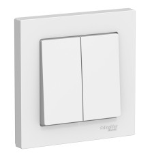 Systeme electric ATN000152 ATLASDESIGN 2-клавишный ВЫКЛЮЧАТЕЛЬ, сх.5, 10АХ, в сборе, БЕЛЫЙ