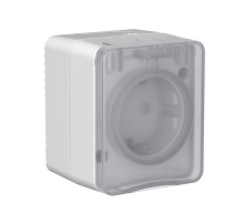 AtlasDesign PROFI IP54 открытой установки розетка с заземлением со шторками 16А 250В, серый