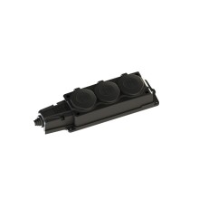 Колодка 3х розетка тройная 2К+З каучуковая        16А/250В IP44 Чёрная MultiSet