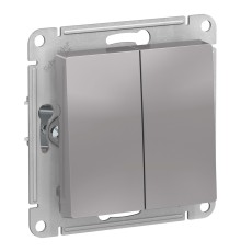 Systeme electric ATN000351 ATLASDESIGN 2-клавишный ВЫКЛЮЧАТЕЛЬ, сх.5, 10АХ, механизм, АЛЮМИНИЙ