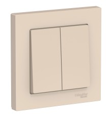 Systeme electric ATN000252 ATLASDESIGN 2-клавишный ВЫКЛЮЧАТЕЛЬ, сх.5, 10АХ, в сборе, БЕЖЕВЫЙ