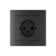 ATLASDESIGN SMART РОЗЕТКА с заземл., со шт., Zigbee, L+N, 16А, мех., КАРБОН