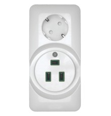 Systeme electric RA32-211R-B ПРИМА О/У РОЗЕТКА комб:ДЛЯ ЭЛЕКТРОПЛИТЫ 32А+силовая 16А 250В,БЕЛЫЙ,опт.уп.Россия