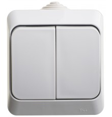 Systeme electric BA10-042C ЭТЮД IP44 О/У 2-клавишный ВЫКЛЮЧАТЕЛЬ 10 АХ, СЕРЫЙ, Россия