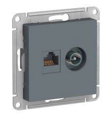 Systeme electric ATN000789 ATLASDESIGN РОЗЕТКА двойная комп+ТВ, RJ45+TV, кат.5E, механизм, ГРИФЕЛЬ