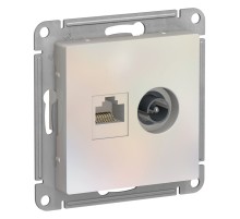 Розетка ATLASDESIGN двойная компьютерная+ТВ RJ45+TV категория 5E механизм жемчуг