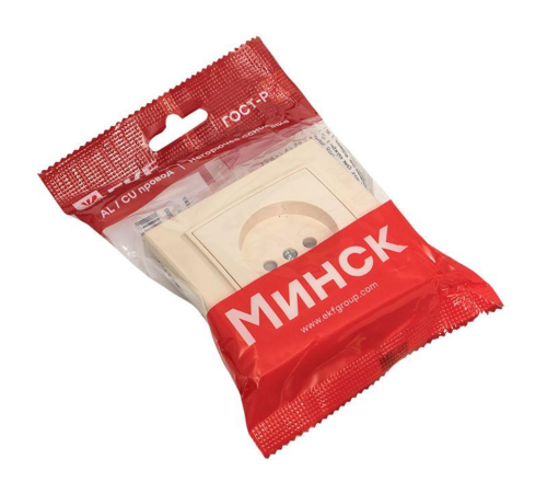 EKF ERR10-022-200 Розетка 1-мест. СП б/з 10 А с защ. штор. бежевый Минск EKF