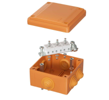 DKC FSB11506 Коробка пластиковая FS с кабельными вводами и клеммниками, IP56,100х100х50мм, 5р, 450V,10A, 6мм.кв.