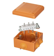 DKC FSB11506 Коробка пластиковая FS с кабельными вводами и клеммниками, IP56,100х100х50мм, 5р, 450V,10A, 6мм.кв.