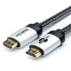 Кабель HDMI 1 м (HIGH speed, Metal gold, в чулке, в пакете) ATcom HDMI (m) - HDMI (m) 1м (AT3780)