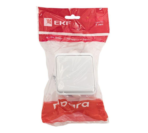 EKF EKR16-029-10-440 Прага Розетка 1-местная 16А с заземлением с крышкой IP44 белая с защ. штор. EKF