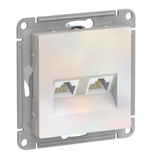 Розетка компьютерная 2-м AtlasDesign RJ45 кат.5E механизм жемчуж. SE ATN000485