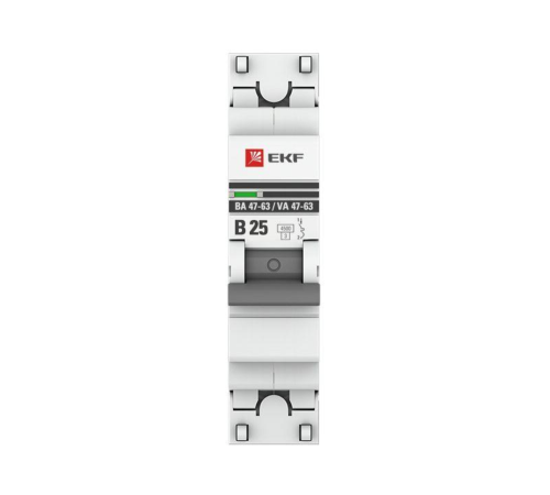 EKF mcb4763-1-25B-pro Автоматический выключатель 1P 25А (В) 4,5kA ВА 47-63 EKF PROxima EKF mcb4763-1-25B-pro Автоматический выключатель 1P 25А (В) 4,5kA ВА 47-63 EKF PROxima